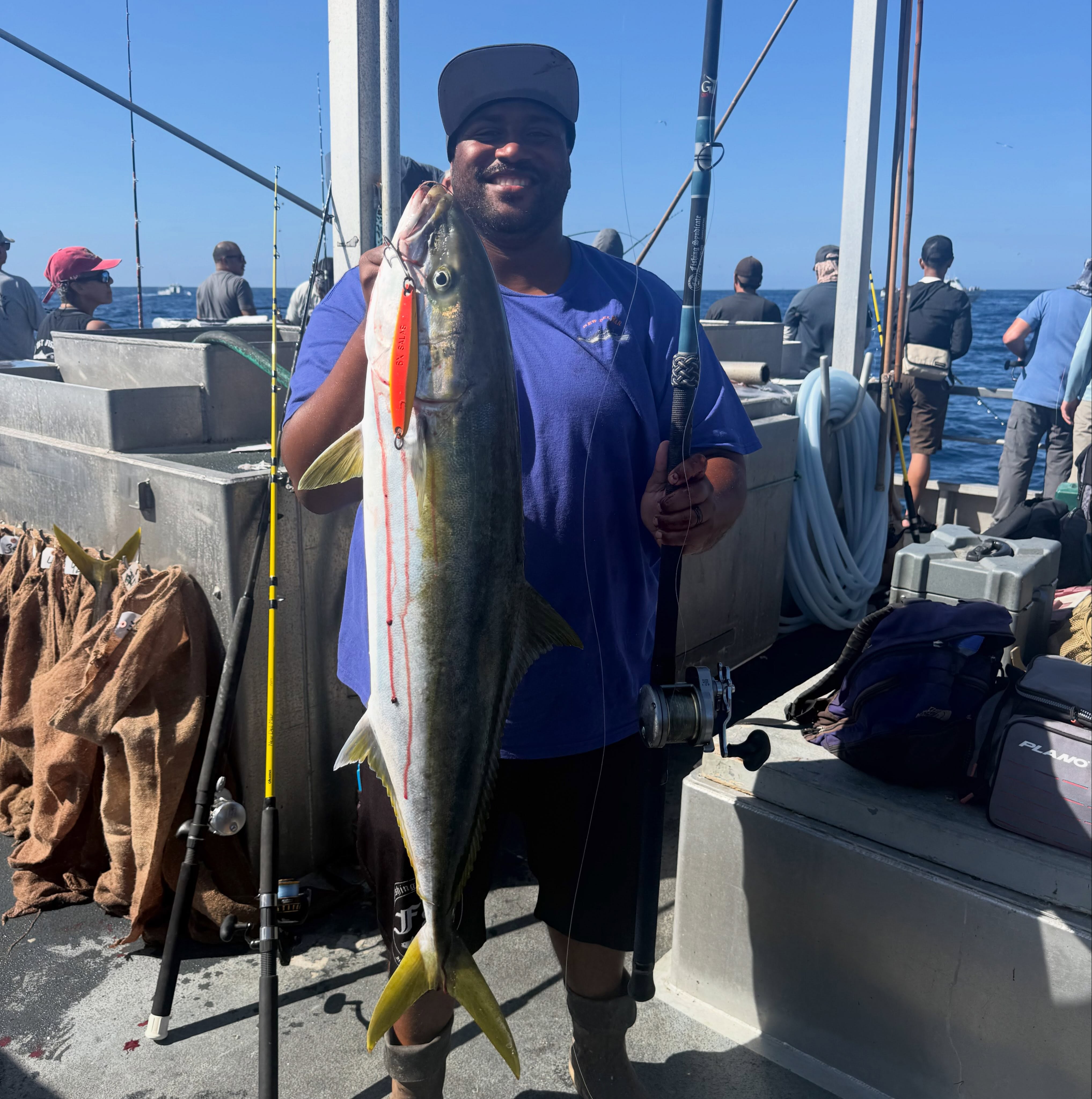 11 yellowtail for the day, good opportunity this morning wind got the best of us this afternoon, one yellow on yo yo jig in afternoon