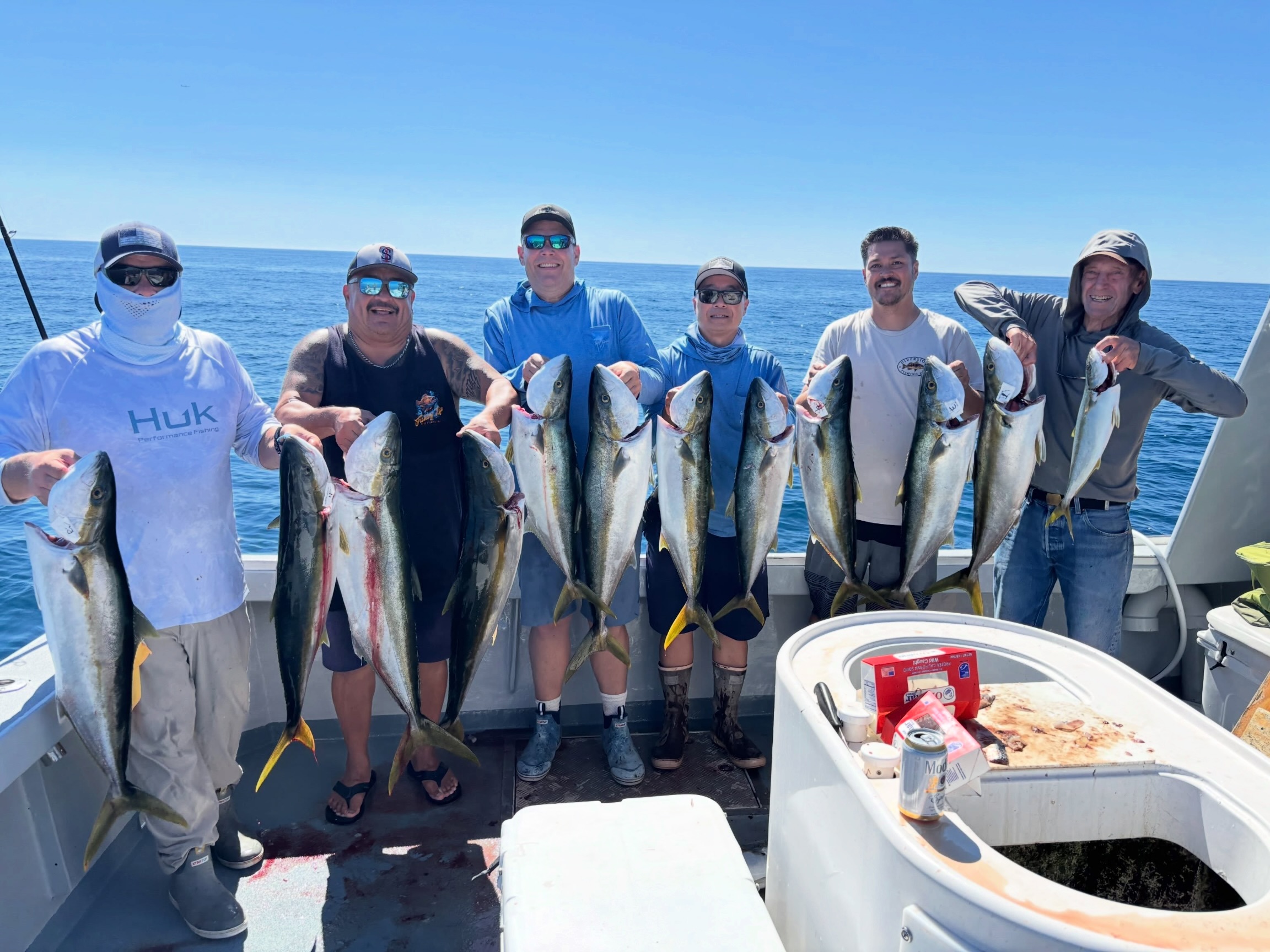 13 yellows a few bass for our 6 anglers hook to land ratio was good but we still lost some fish! 818-585-1959 for info or to book! #freespiritsportfishing